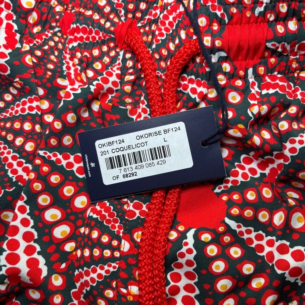 Vilebrequin Swim Shorts Mens L Red NWT Okorise Geometric Starburst Trunks